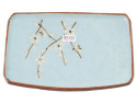 Tác bleděmodrý japonský s motivem sakury 19 cm x 13 cm x 2,5 cm