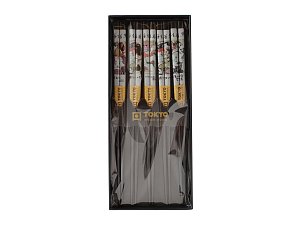 Hůlky sada 5 párů černé s motivem kámasútry v dárkové krabičce