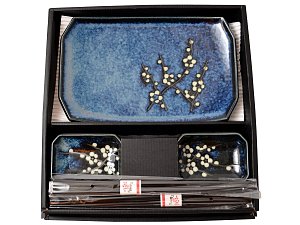 Set na sushi japonský modrý s motivem