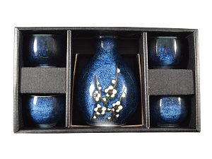 Set na sake Hana blue japonský