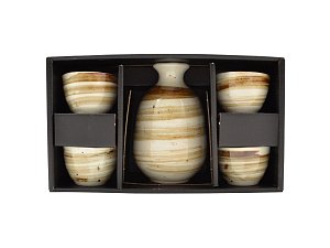 Set na sake japonský béžový