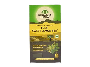 Organic India Tulsi sladký citrón se zeleným čaje Bio, 25 sáčků