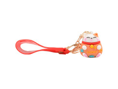 Lucky cat přívěšek na klíče - oranžová