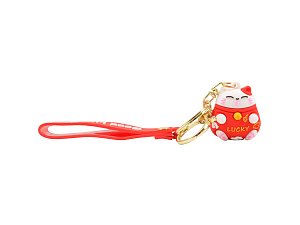 Lucky cat přívěšek na klíče - červený