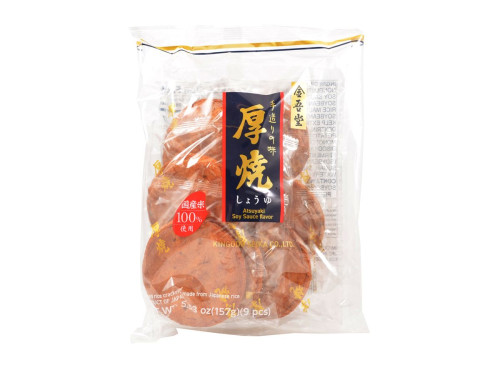 Kingodo Atsuyaki krekry s příchutí sójové omáčky, 157 g
