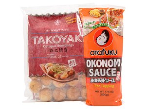 Set Takoyaki kuličky 500 g + Okonomi omáčka 255 ml