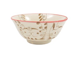 Miska motiv kočky, červená, 15 cm