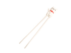 Dětské hůlky bílé s kočičkou 22 cm