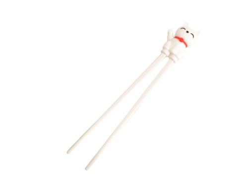 Dětské hůlky bílé s kočičkou 22 cm