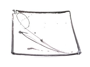 Tác Edako keramický, bílý s kaňkami 16 x16 cm