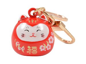 Přívěšek na klíče Lucky Cat, červená