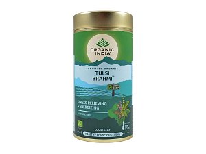 Organic India Tulsi Brahmi Bio plechovka, 100 g