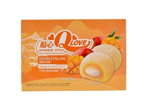 Qlove Mochi double filling mango, 180 g