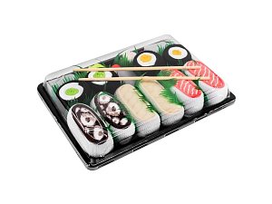 Rainbow Socks Set ponožek v sushi boxu, 5 párů, losos, butterfish, chobotnice, maki