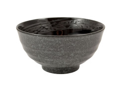 Miska japonská šedo černé barvy se spirálou, 17 x 9 cm