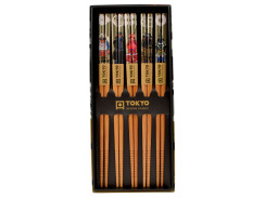 Hůlky sada 5 párů s motivem Samurajů