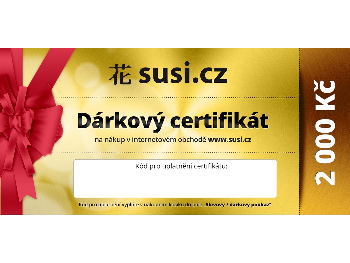 Dárkový certifikát Susi.cz, 2000 Kč