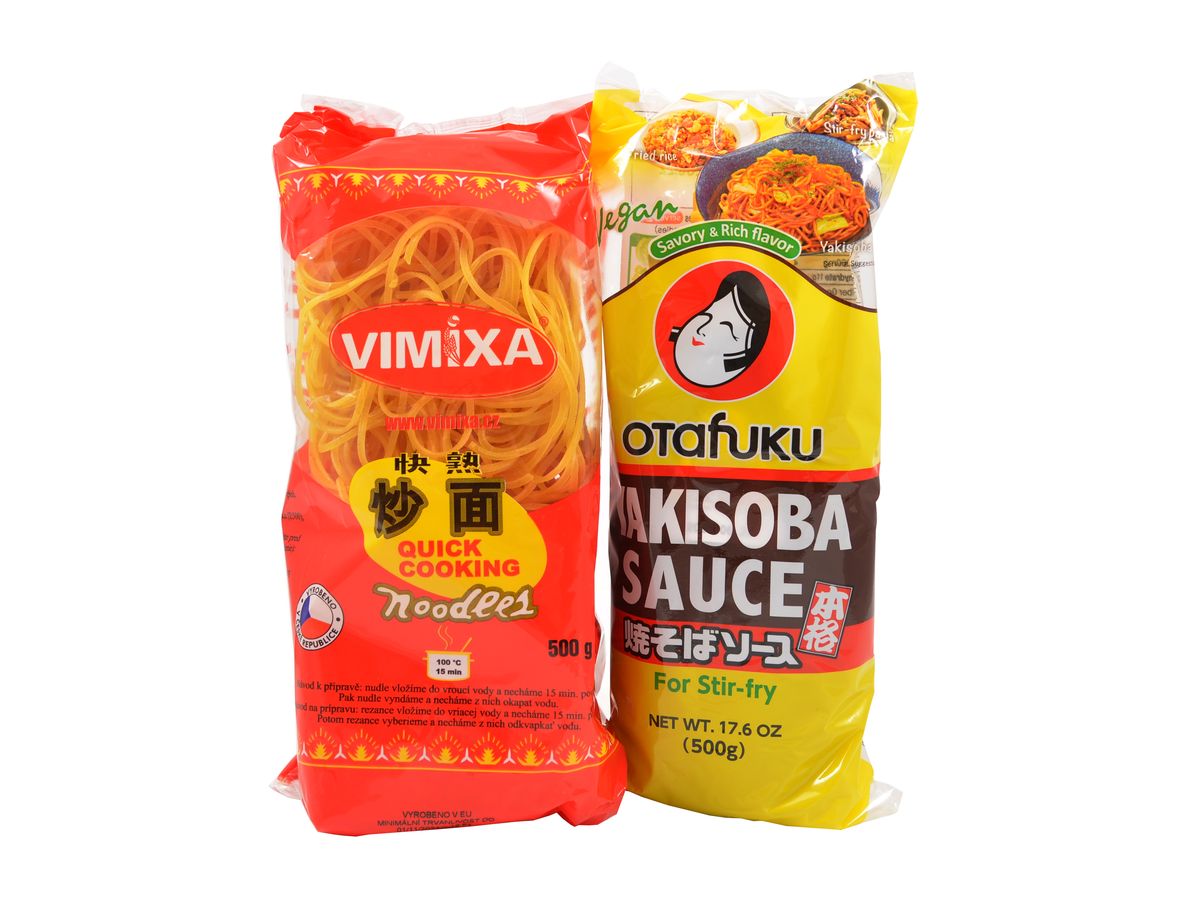 Set Yakisoba omáčka 500 ml + Pšeničné nudle 500 g