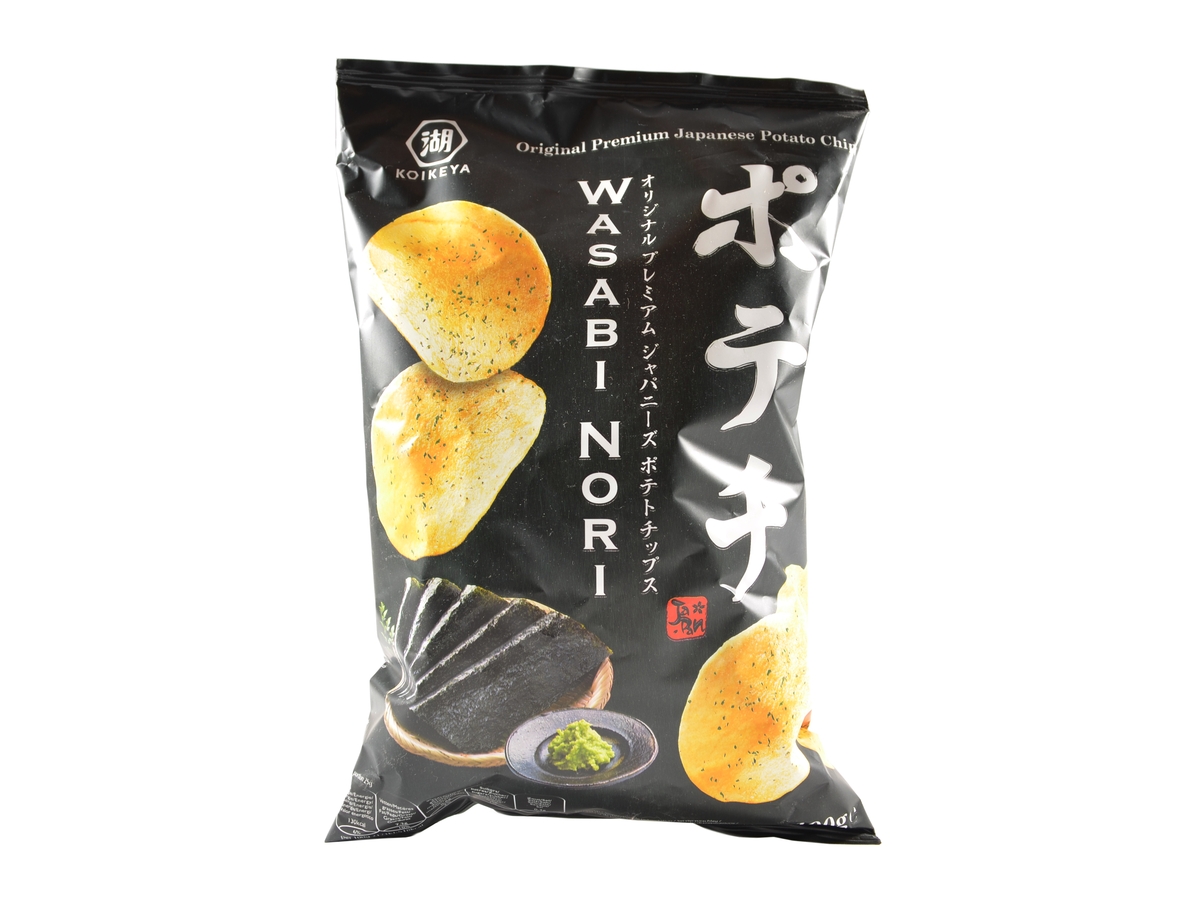 Koikeya Japonské chipsy s příchutí wasabi a nori 100 g