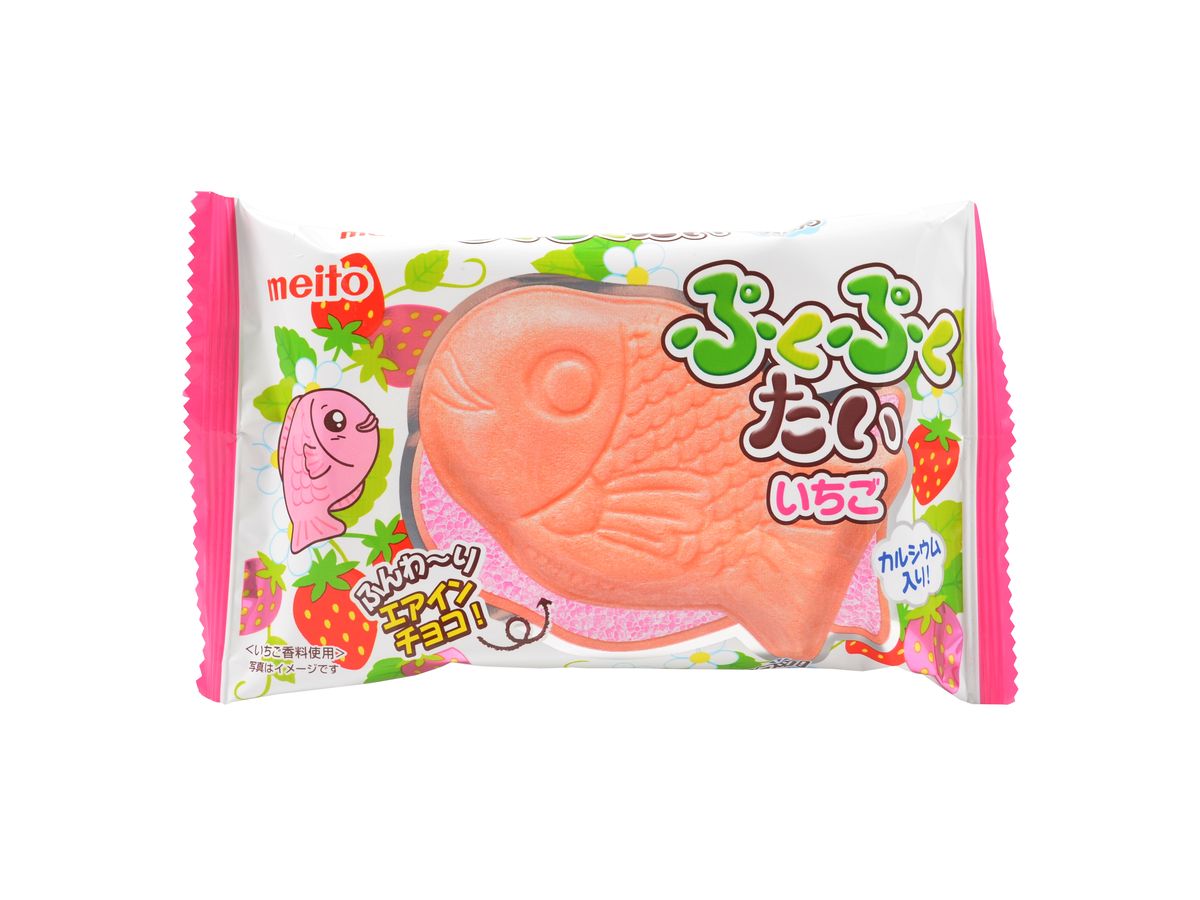 Meito Puku Puku Tai Fish Cookie Strawberry, 16,5 g