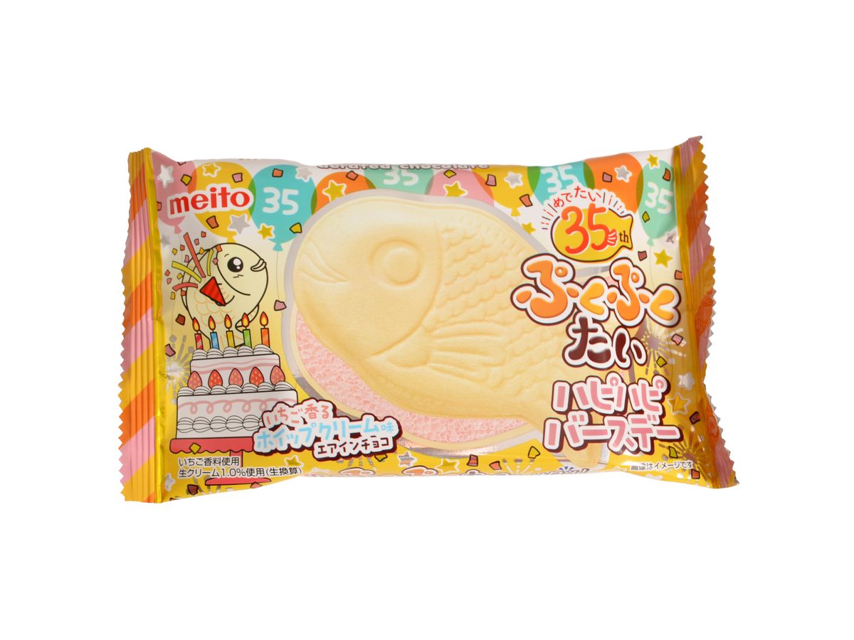Meito Puku Puku Tai Fish Cookie Strawberry, 16,5 g