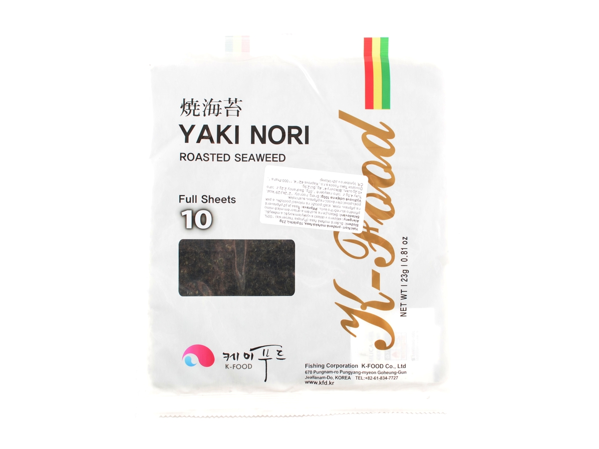 K- FOOD Řasy Yaki Sushi Nori Green, 23 g