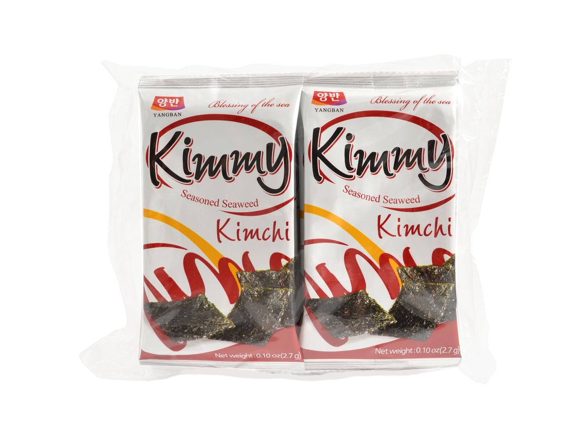 Yangban Snack mořská řasa s příchutí kimchi, 21,6 g