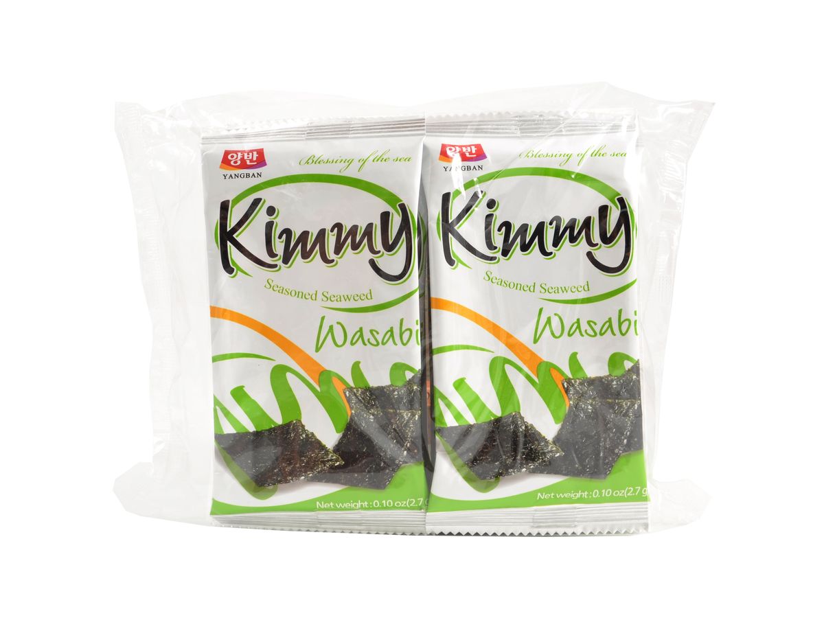 Yangban Snack mořská řasa s příchutí wasabi 21,6 g