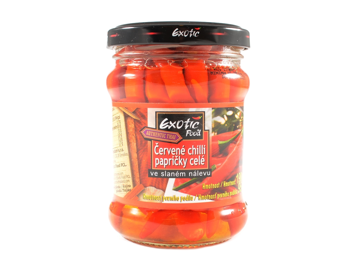 Exotic Food Červené chilli papričky celé, 190 g