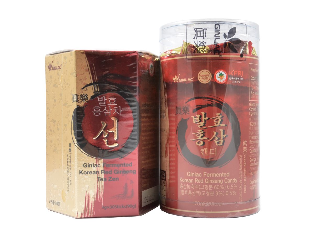 Set Ginlac Ženšenový čaj ZEN, 30 ks + Ženšenové bonbony, 170 g