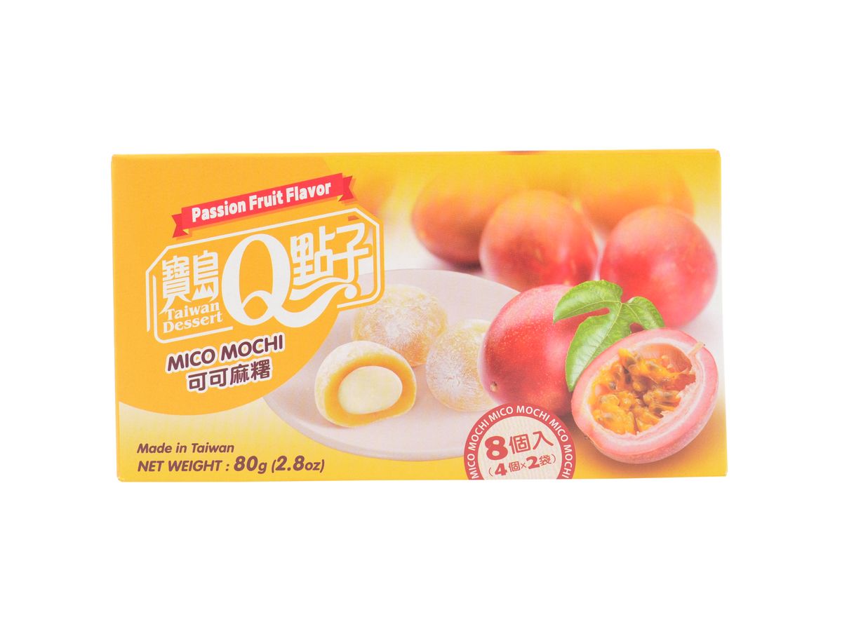 Q Brand Mochi kakao passion fruit, 80g