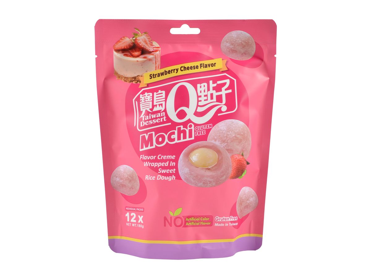 Q Brand Mochi  Strawberry Cheese, 180 g