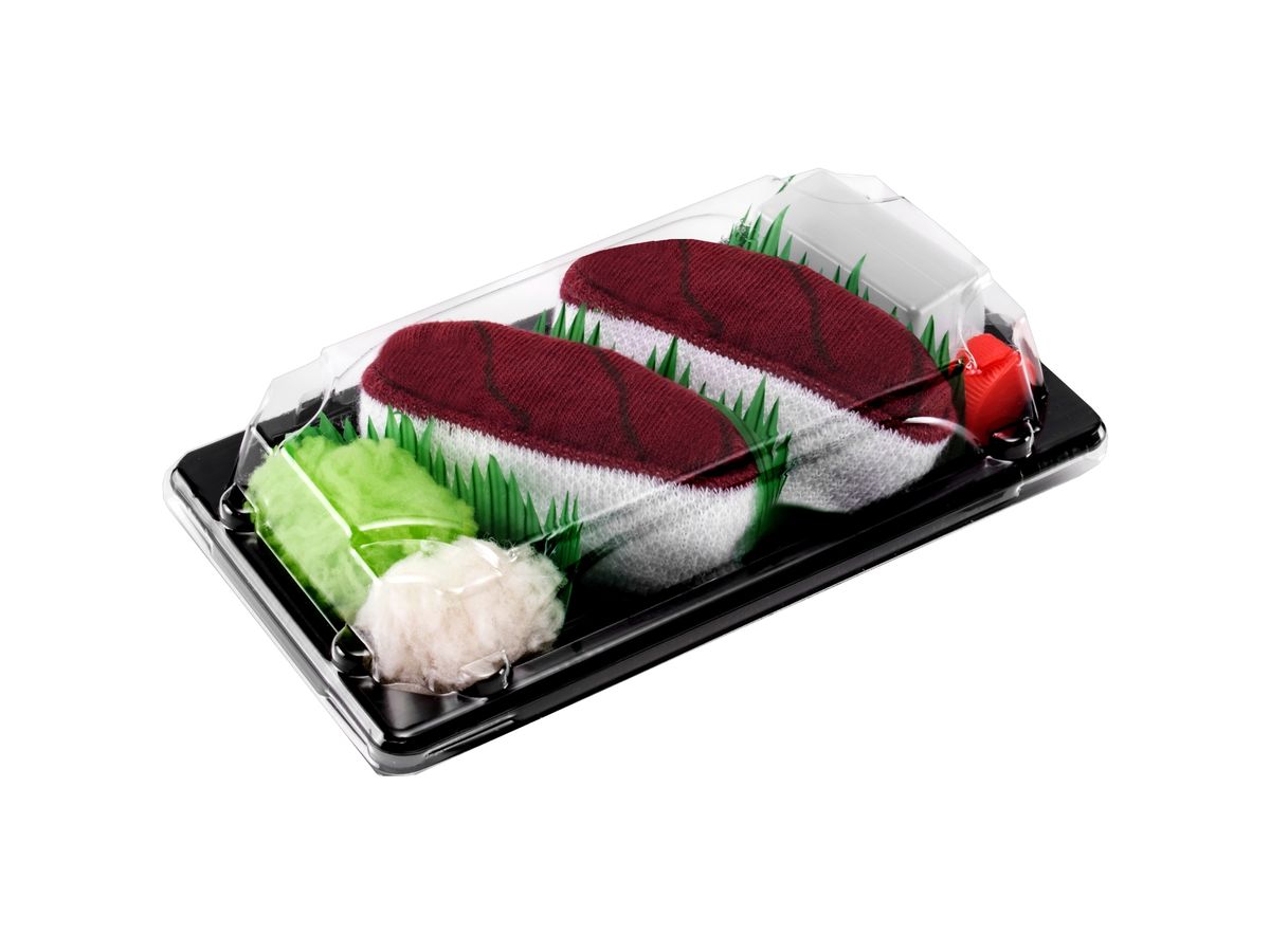 Rainbow Socks Set ponožek v sushi boxu, 1 pár, tuňák