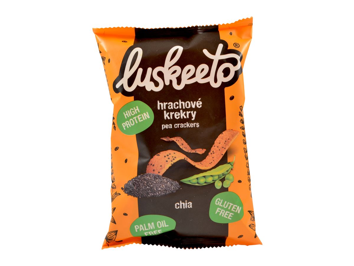Luskeeto Luštěninové krekry chia, 40 g