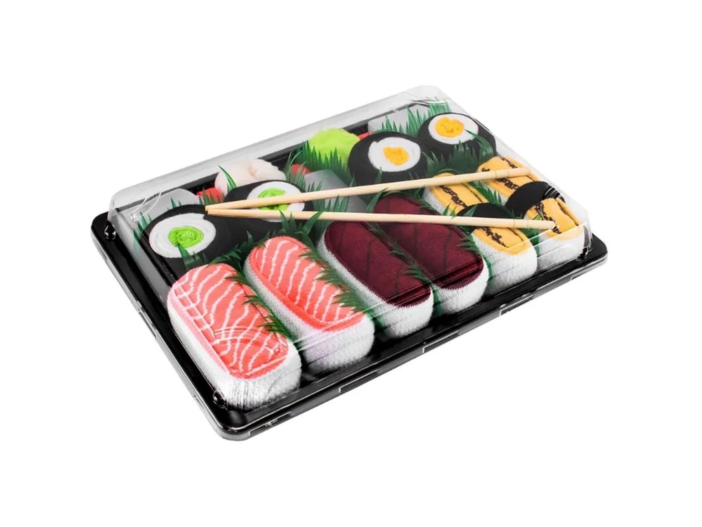 Rainbow Socks Set ponožek v sushi boxu, 5 párů, losos, tamago, tuňák, maki